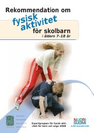 Rekommendationen om fysisk aktivitet för skolbarn - Nuori Suomi