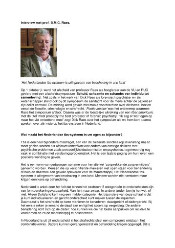 Interview met prof. B.M.C. Raes. 'Het Nederlandse tbs ... - EFP