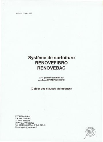 Systéme de surtoiture RENOVEFIBRO - alpex : membranes epdm ...