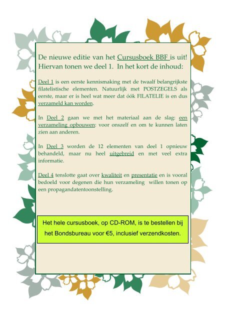 CURSUSBOEK BBF deel 1.pdf - Postzegel Vereniging Nunspeet