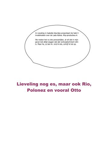 Lieveling, Polonez en nog wat gedachten - rhp-producties.nl