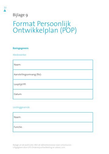 Format Persoonlijk Ontwikkelplan (POP) - CPS