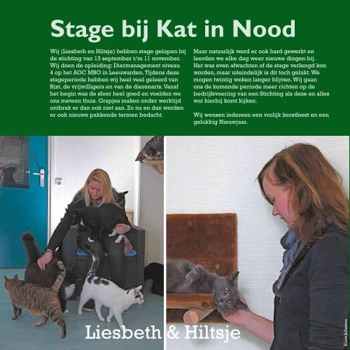 Uitgave van Stichting Kat in Nood Drachtstercompagnie