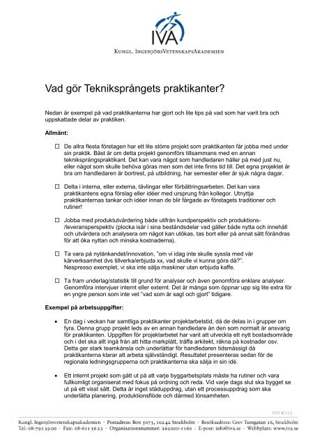 Vad gör en praktikant - Tekniksprånget