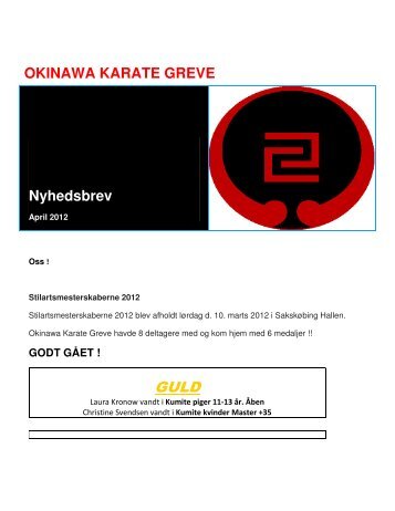 Nyhedsbrev 2012 April - Sydkystens Karate Klub
