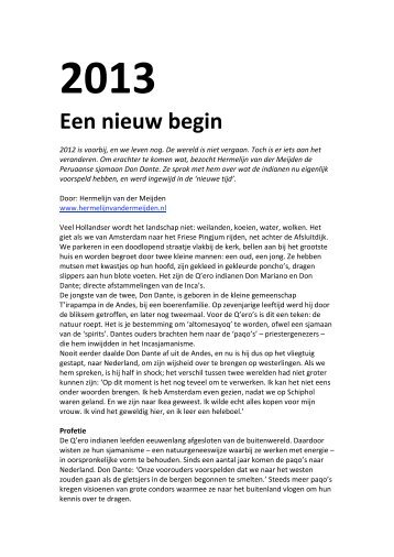 Download: 2013. Een nieuw begin. - Hermelijn van der Meijden