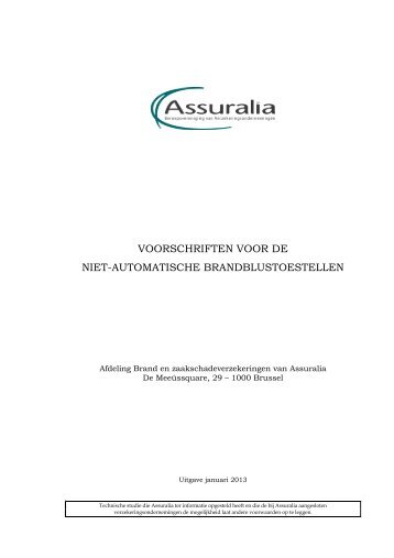 VOORSCHRIFTEN VOOR DE NIET-AUTOMATISCHE ... - Assuralia