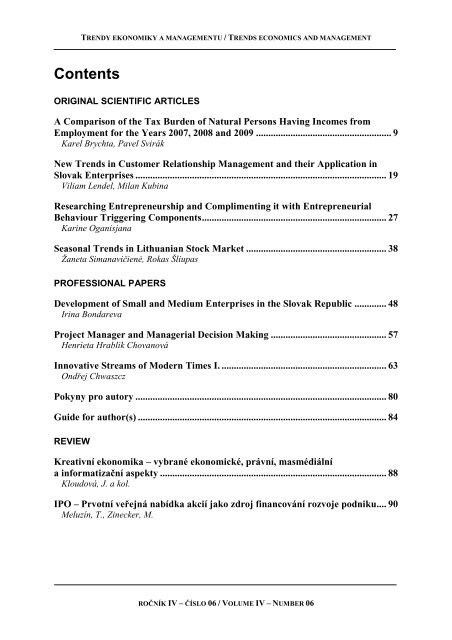 Stáhnout toto číslo ve formátu PDF - Fakulta podnikatelská - Vysoké ...