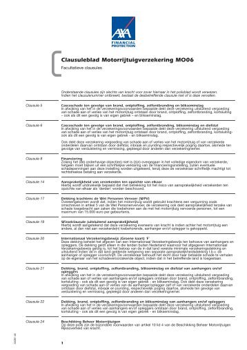 Clausuleblad Motorrijtuigverzekering MO06 - Depremievergelijker.nl