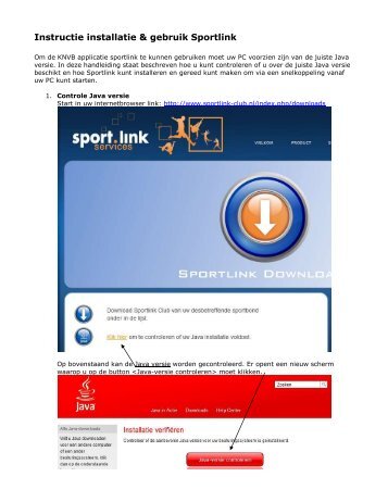 Instructie installatie & gebruik Sportlink PDF - Dongen