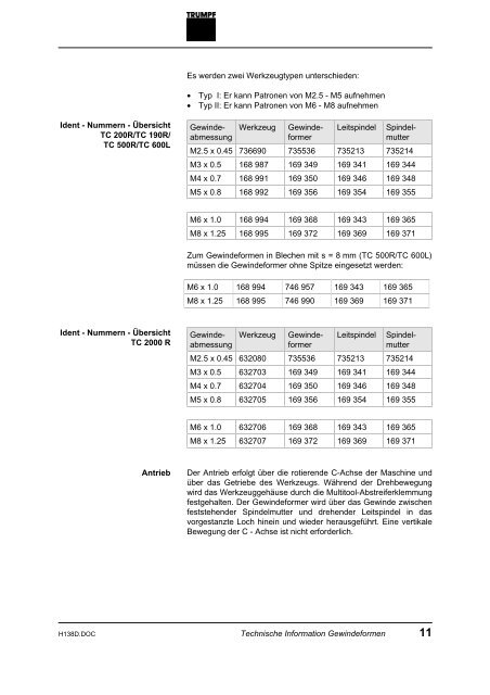 Technische Information Gewindeformen - infoportal