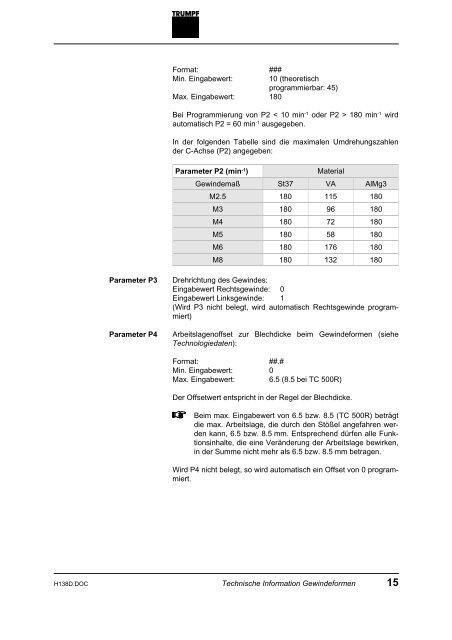 Technische Information Gewindeformen - infoportal