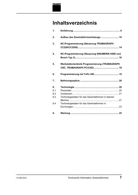 Technische Information Gewindeformen - infoportal