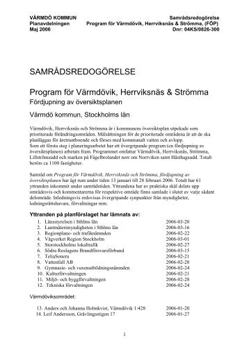 2. Samrådsredogörelse - Värmdö