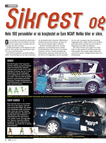 Hele 190 personbiler er nå krasjtestet av Euro NCAP. Hvilke biler er ...