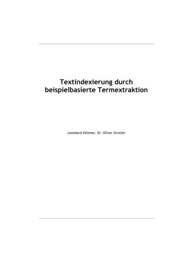 Textindexierung durch beispielbasierte Termextraktion - Brennercom