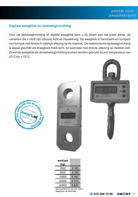 door onze verhuur catalogus 2008-2009 - Swart BV Technisch ...