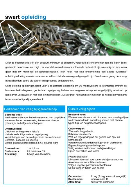 door onze verhuur catalogus 2008-2009 - Swart BV Technisch ...