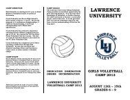 Volleyball Camp brochure - Lawrence University