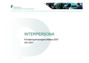 Resultat 2007 - Interpersona Oy