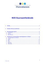 NVD Duurzaamheidcode - NVD Dierentuinen