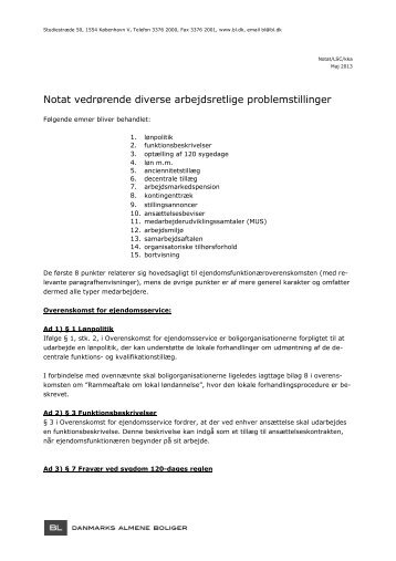 Arbejdsretslige problemstillinger