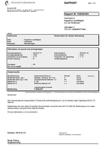 Rapport 2010-01-12