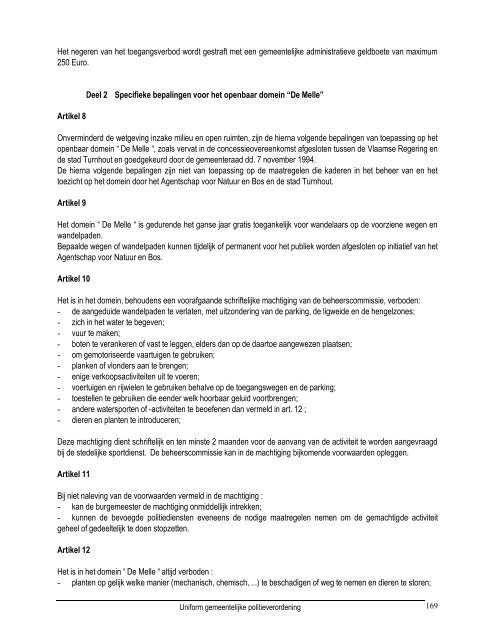 Uniform gemeentelijk politiereglement (UGP) - Oud-Turnhout