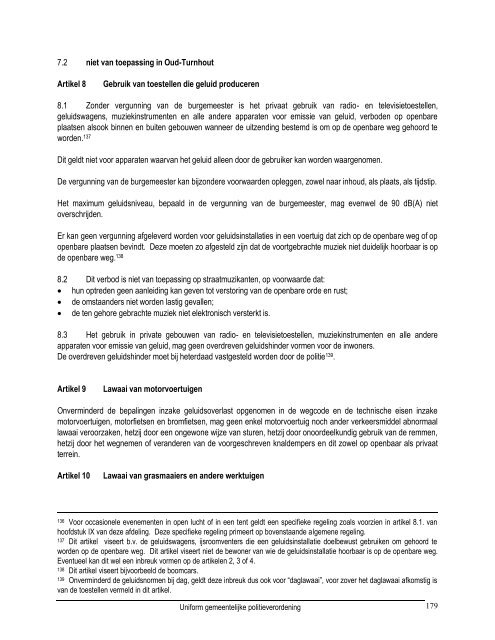 Uniform gemeentelijk politiereglement (UGP) - Oud-Turnhout