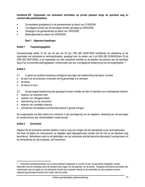 Uniform gemeentelijk politiereglement (UGP) - Oud-Turnhout