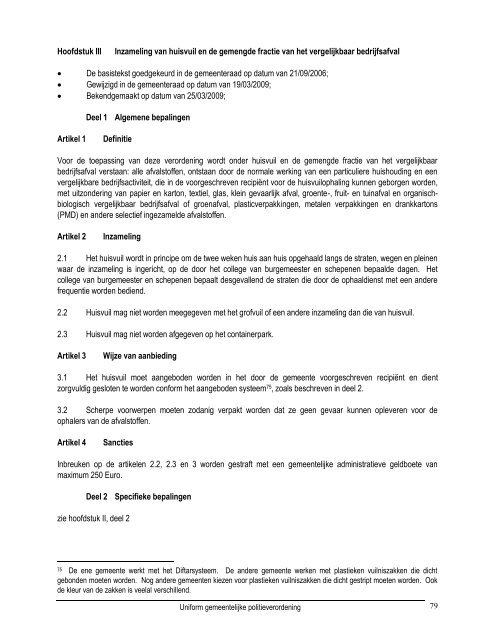 Uniform gemeentelijk politiereglement (UGP) - Oud-Turnhout