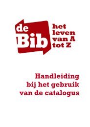 Handleiding bij het gebruik van de catalogus - Bibliotheek Kortrijk