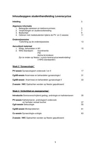 Studentenhandleiding levenscyclus. - medischebibliotheekznb.nl