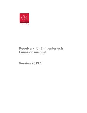 Regelverk för Emittenter och Emissionsinstitut Version ... - Euroclear