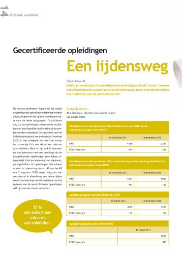 Gecertificeerde opleidingen Een lijdensweg - ACV Openbare Diensten
