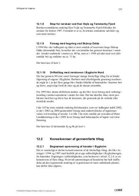 Driftsplan for Vejlerne - Aage V. Jensens Fonde