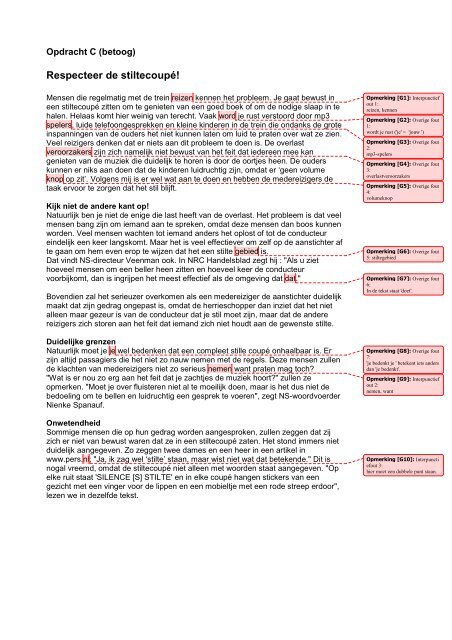 Nederlands 3 uitwerking HAVO Stiltezone betoog  DUO