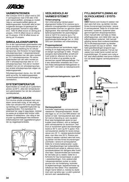 Bruksanvisning & installationsanvisning – Compact 3010 Operating ...