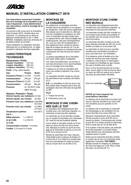 Bruksanvisning & installationsanvisning – Compact 3010 Operating ...