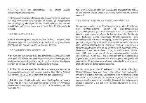 SBAB Låneskydd Liv Försäkringsvillkor nr 1- 2010 i utdrag från ...