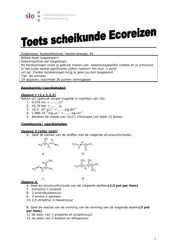 Nieuwe Scheikunde - Schoolexamens VO