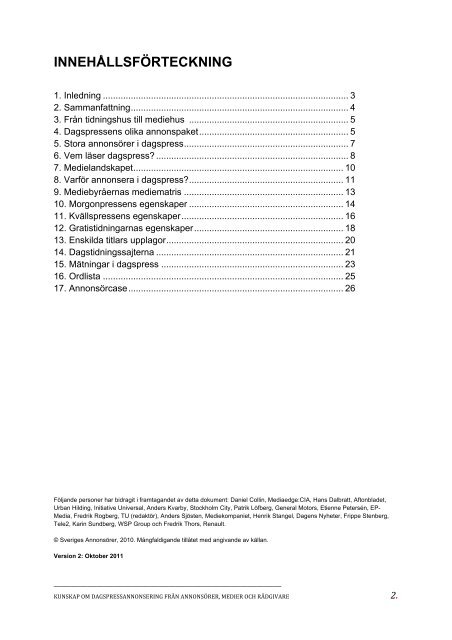 Handbok för dagspressannonsering 2011 - Sveriges Annonsörer