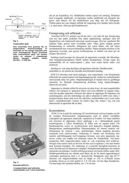 En ny magnetofon - Ericorder KTB 212