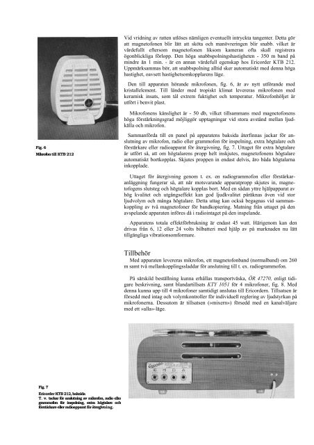 En ny magnetofon - Ericorder KTB 212