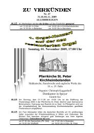 Sonntag, 01. November 2009, 17:00 Uhr Pfarrkirche St. Peter ...