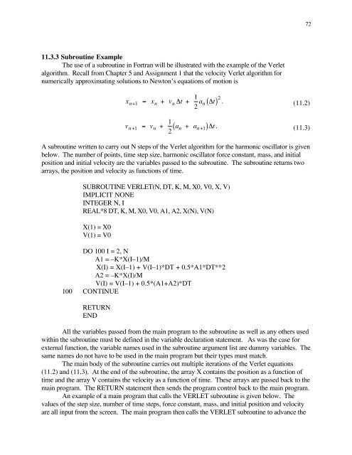 Chapter 11. More Fortran Elements: Functions and Subroutines 11.1 ...