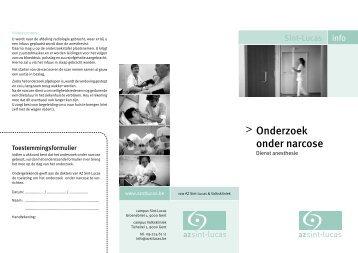Onderzoek onder narcose - AZ Sint-Lucas