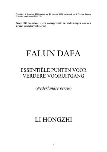Nederlandse versie - Falun Dafa