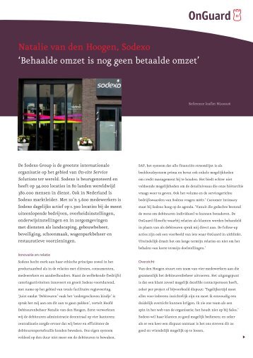 Natalie van den Hoogen, Sodexo 'Behaalde omzet is nog ... - iCredit