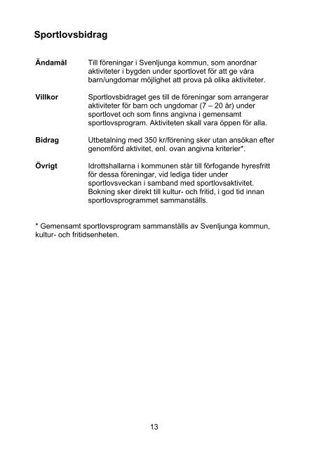 Bidragsregler för föreningar.pdf - Svenljunga kommun
